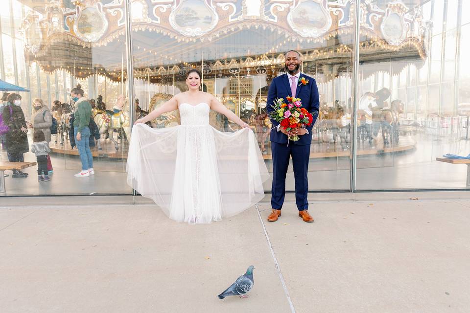 Wedding couple in brooklyn