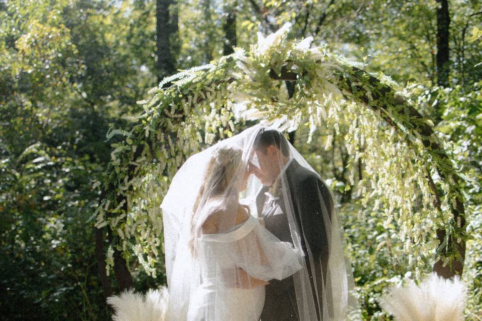 Wedding Photos Under Veil