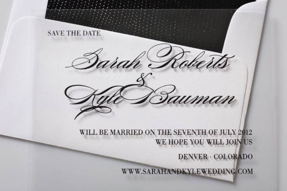 Pvc save-the-date in black