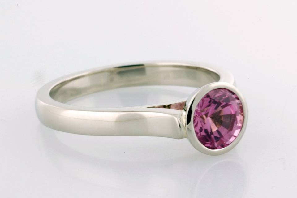 Pink Sapphire Bezel Set