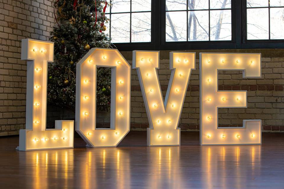 LOVE MArquee letters