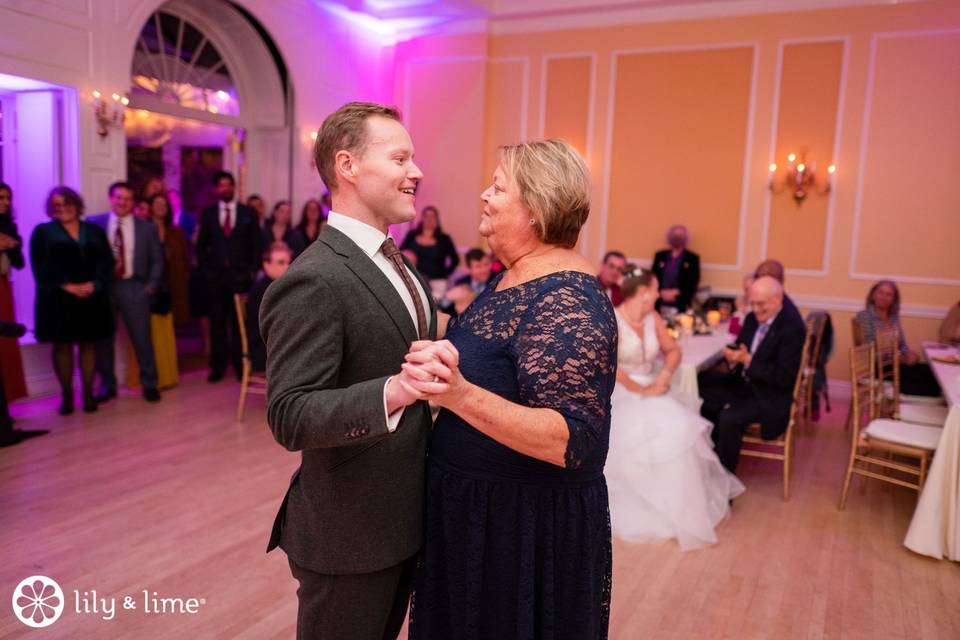 Mother and son dance