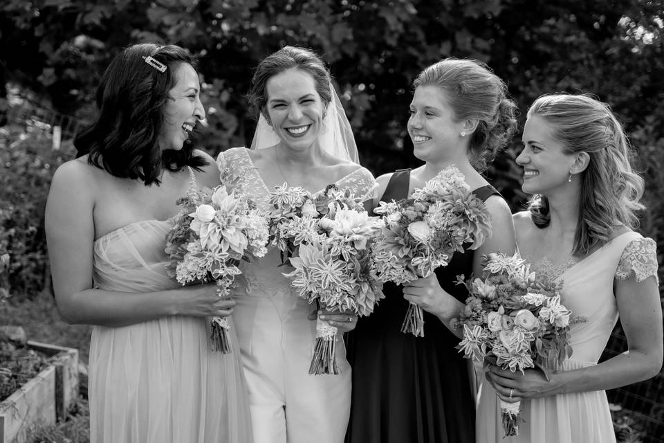 Bride and bridesmaids