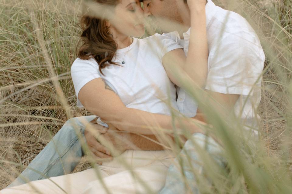 Cuddling on grass