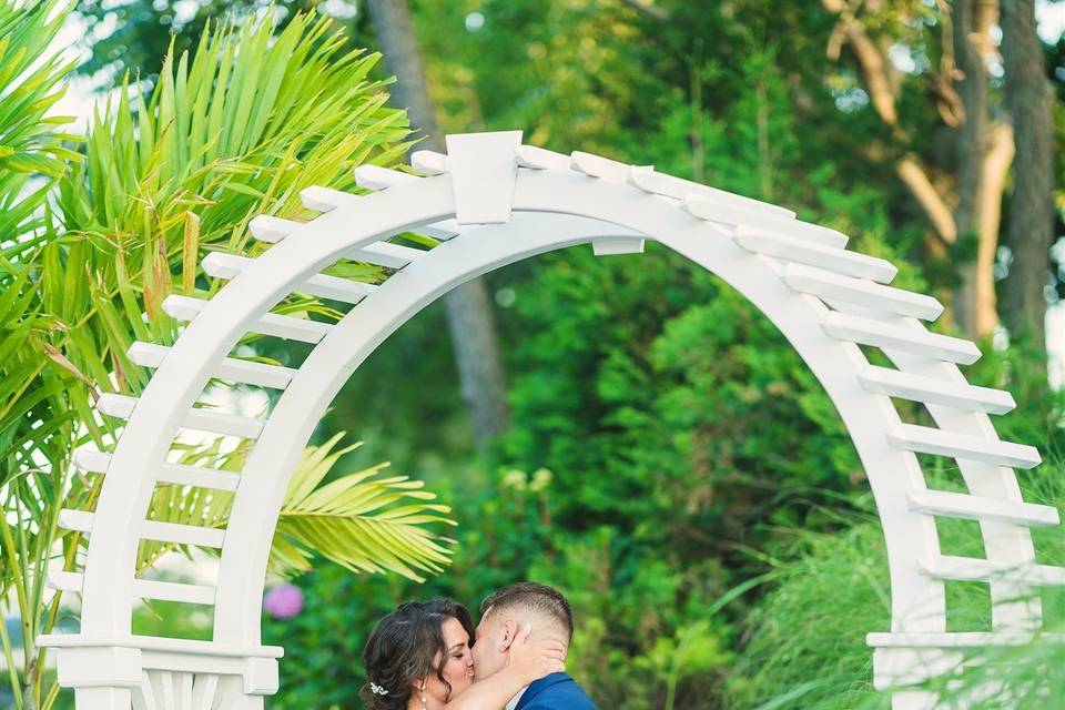 Couple on lifeguard stand