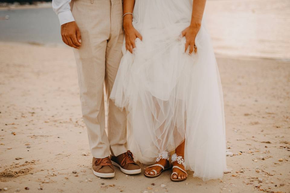 Beach wedding attire