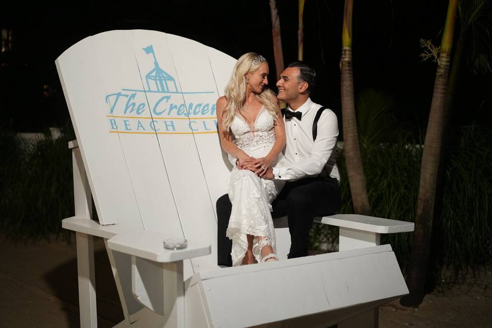 Couple on beach chair