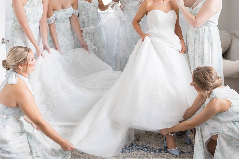 Blue and White Wedding Day