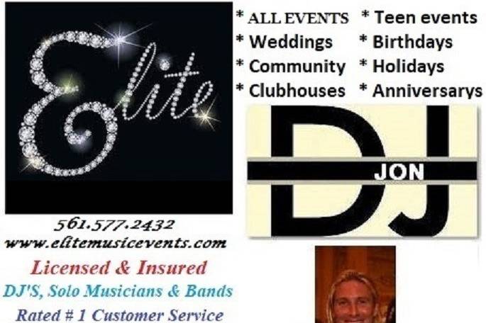 Call DJ JON @ 561-577-2432