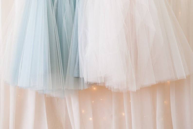 Silk tulle and blue color