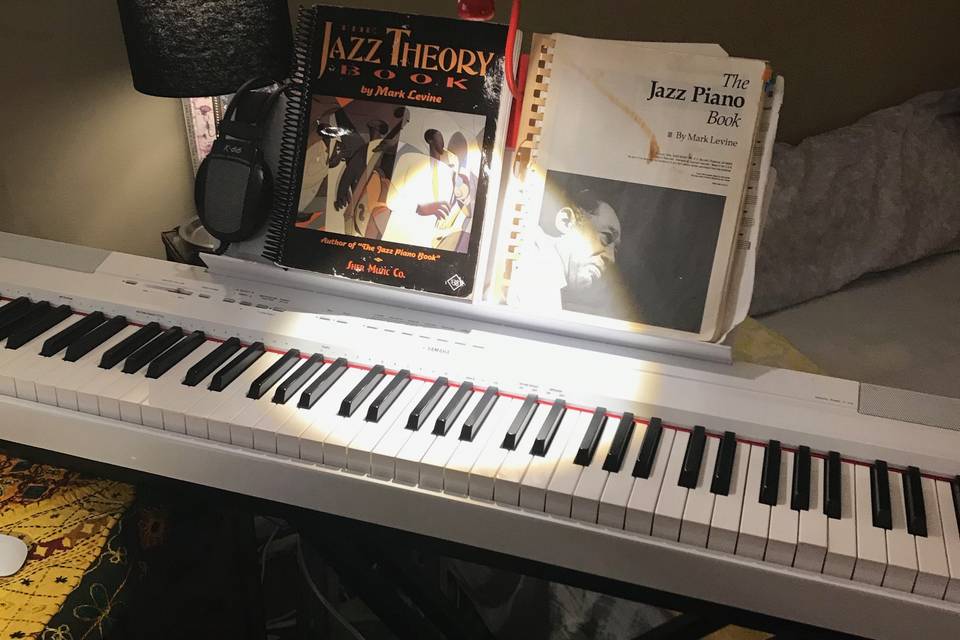 Keyboard with sheet music