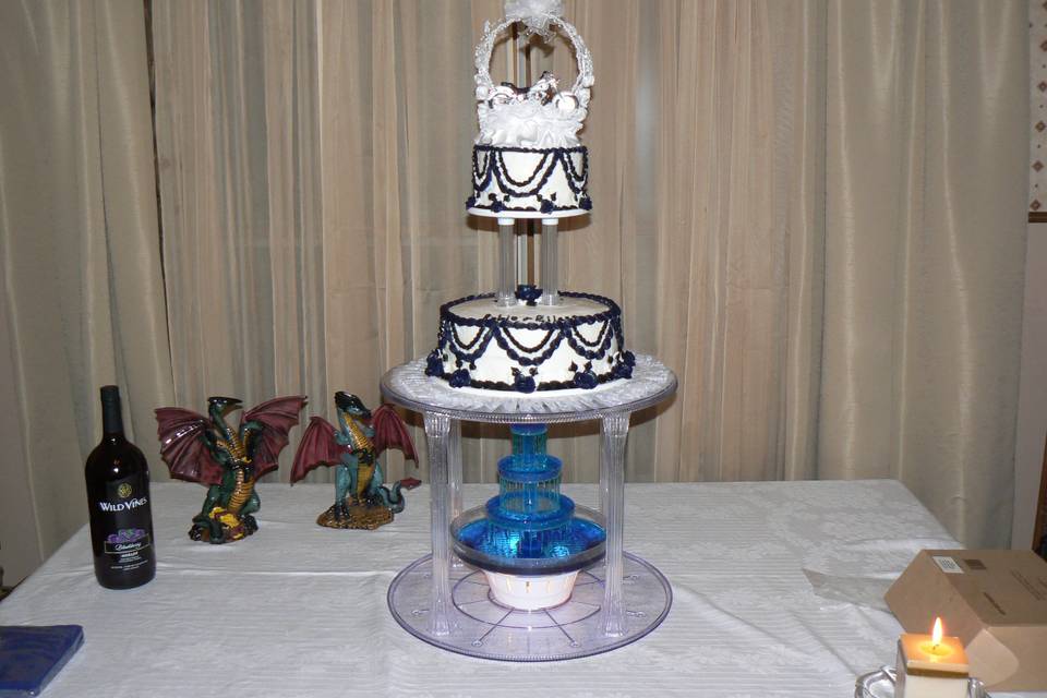 Two-tier wedding cake