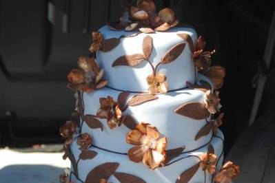Blue and brown cake