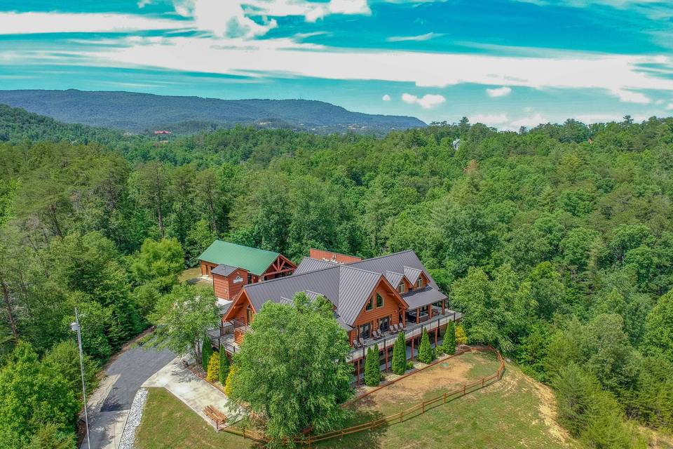 Overhead view of the lodge