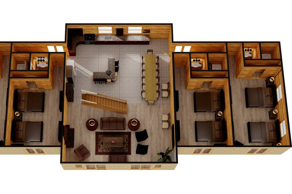 2nd Floor Plan - 3D