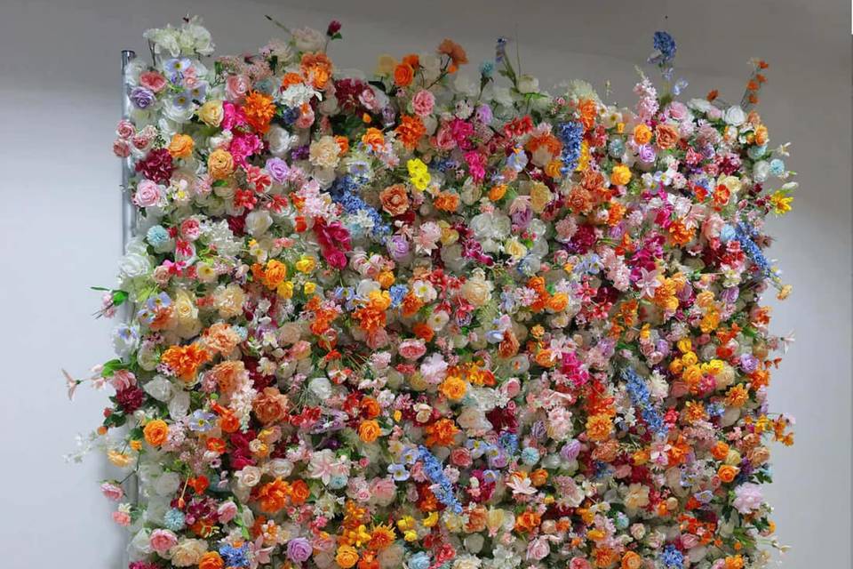 Vibrant flower wall