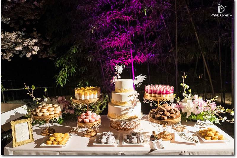 Lighting for cake and dessert table