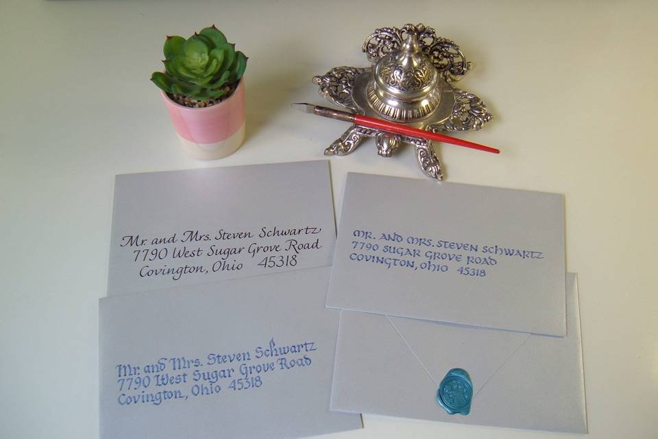 Hand-addressed envelopes