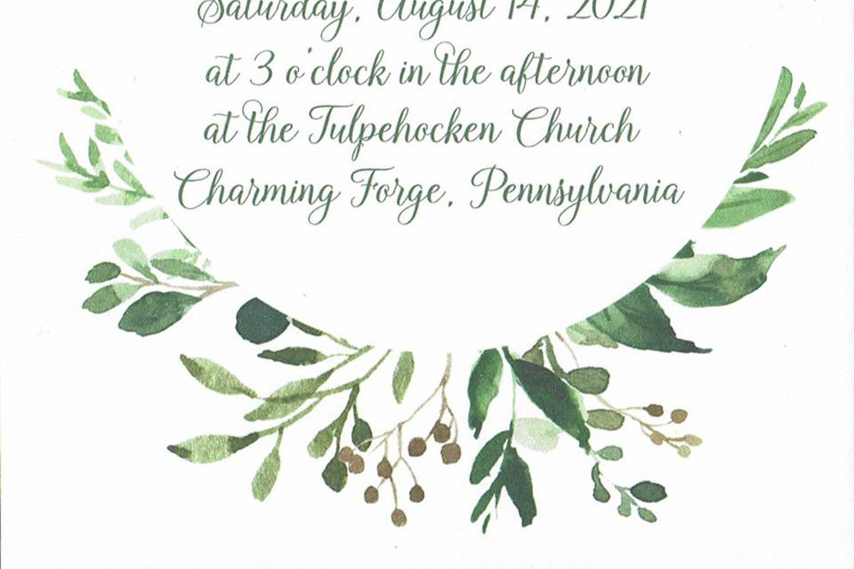 Green leaves invitation