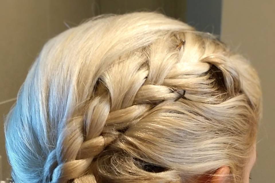 Updo: Side sweep with braid