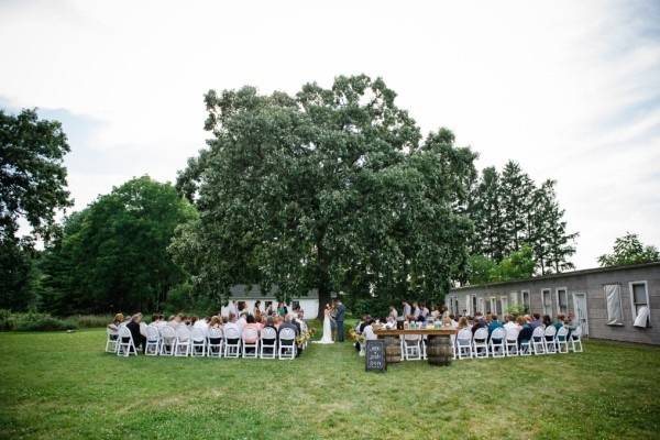 Outdoor wedding ceremony