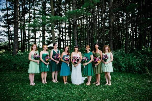 Bride and bridesmaids