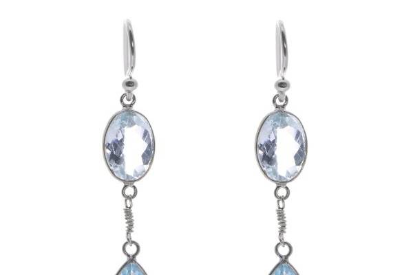 Blue Topaz Dangle Earrings