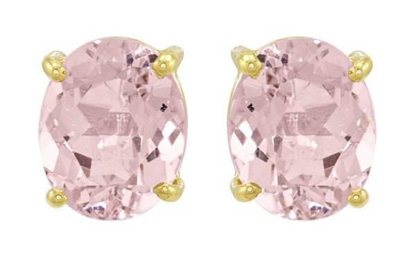 Gold Morganite Stud Earrings