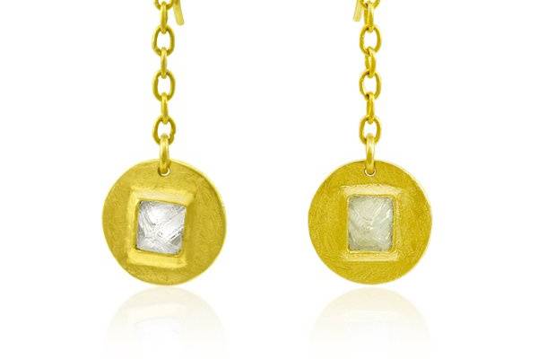 Boulder Solitaire Drop Earrings