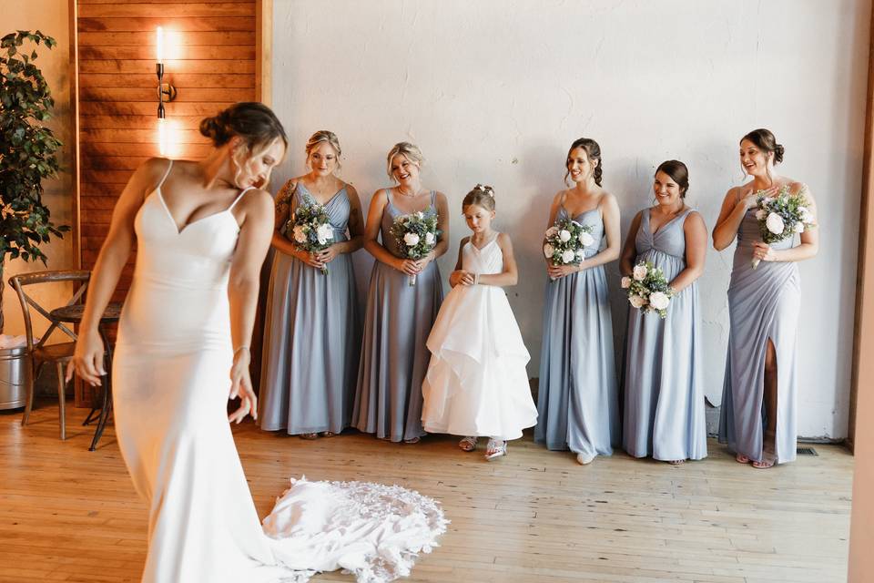 First look with Bridal Party