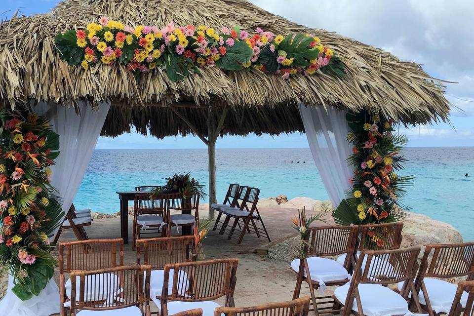 Tropical flowers for gazebo