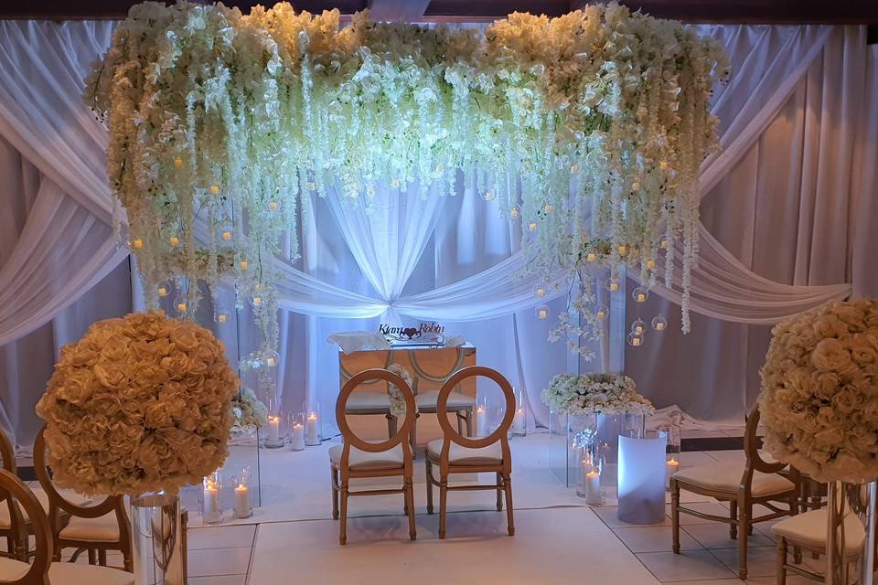 White flower chuppah