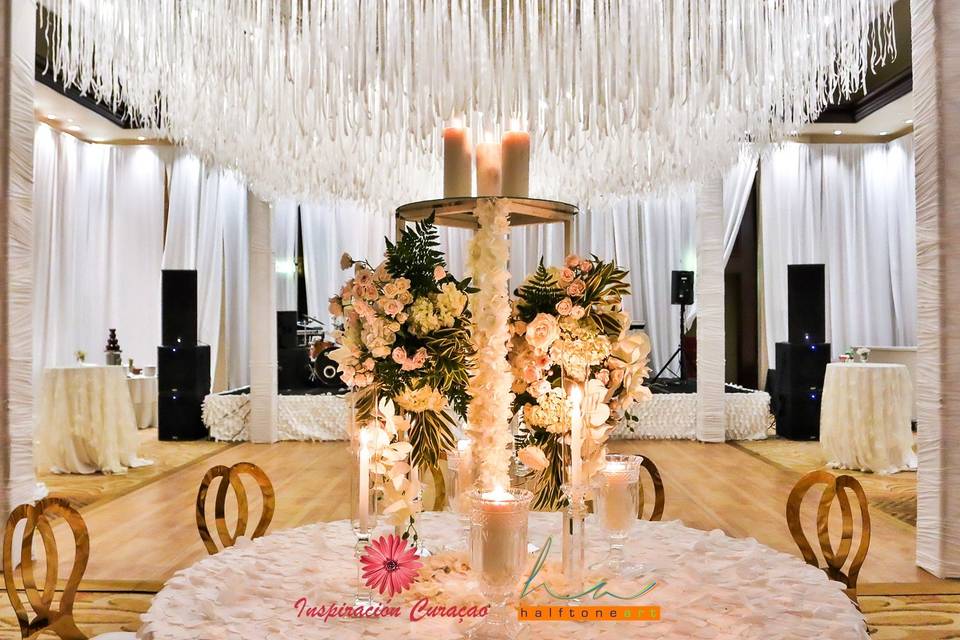 Tropical wedding chuppah