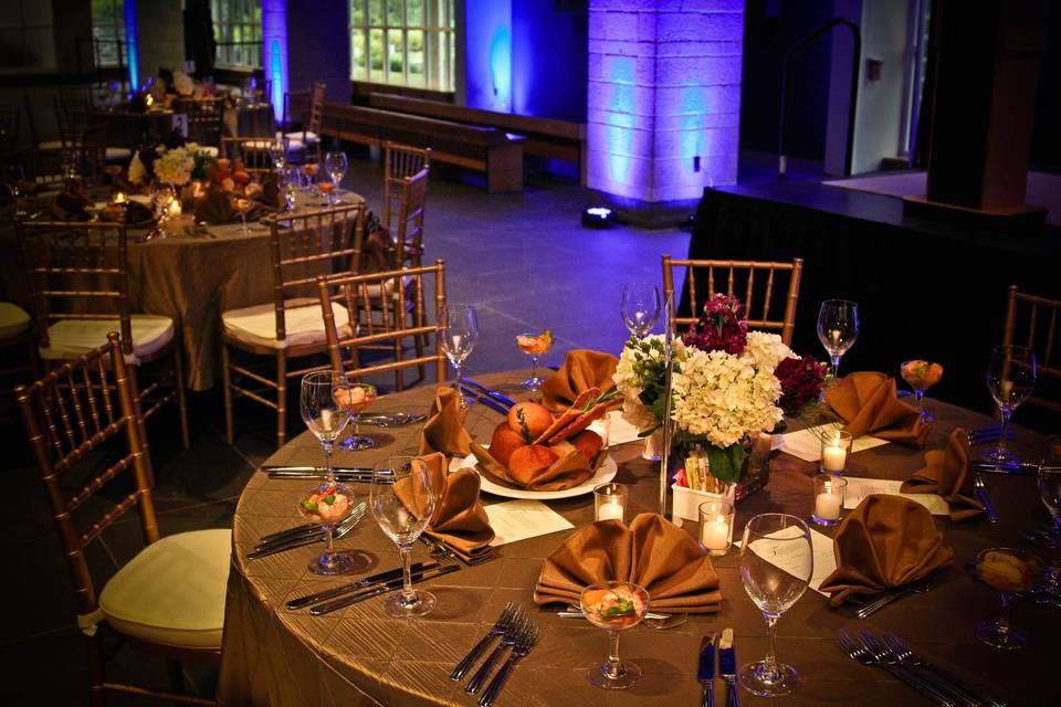 Table settings for events