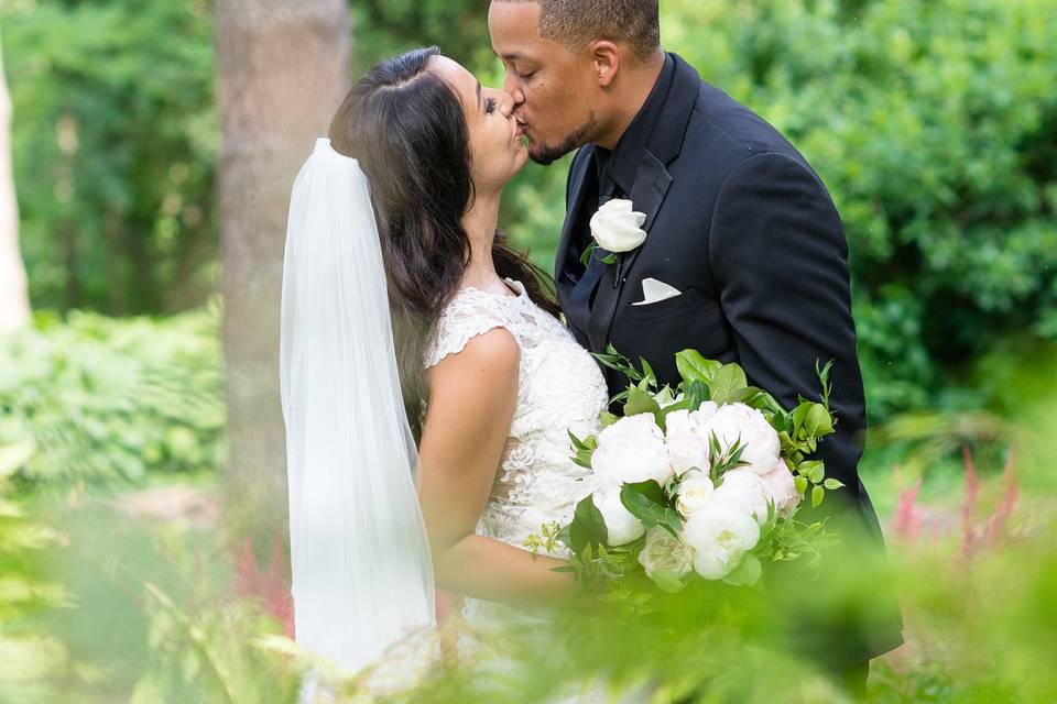 The Bride and Groom outdoors