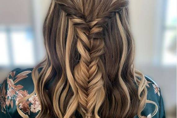Half up braided hairstyle