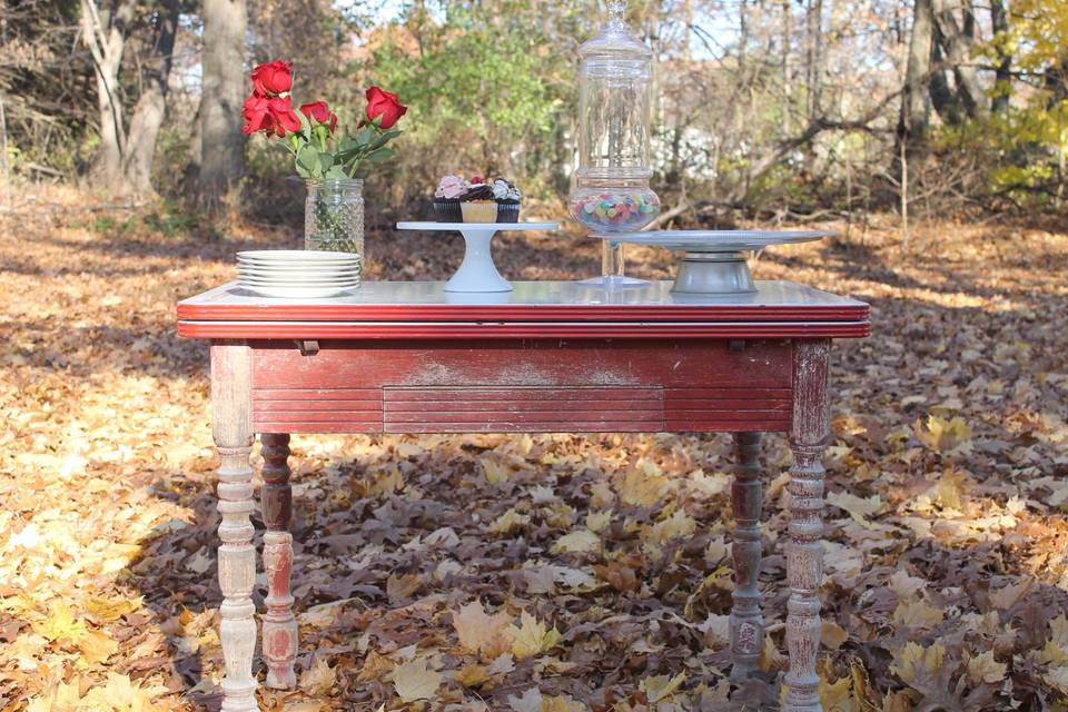 Vintage red table