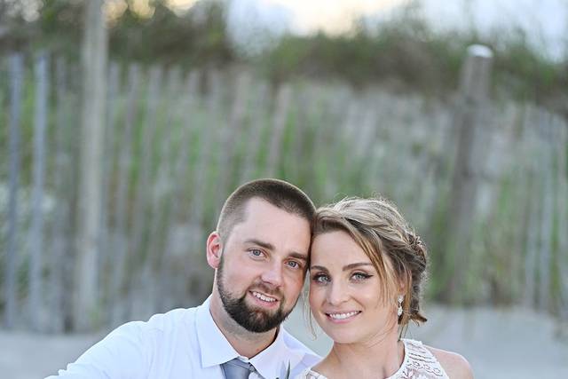 Wedding couple on beach