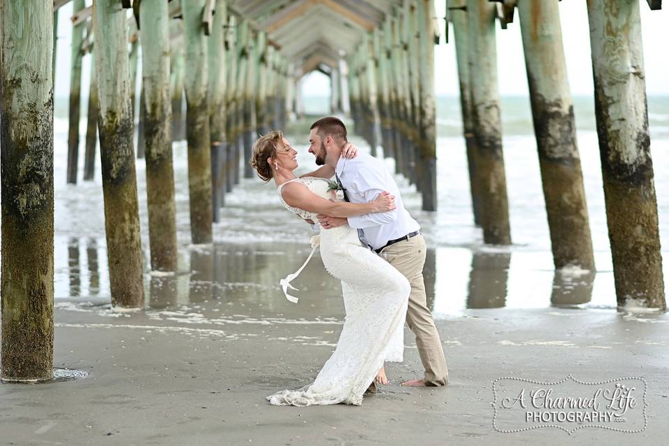 Wedding couple on beach