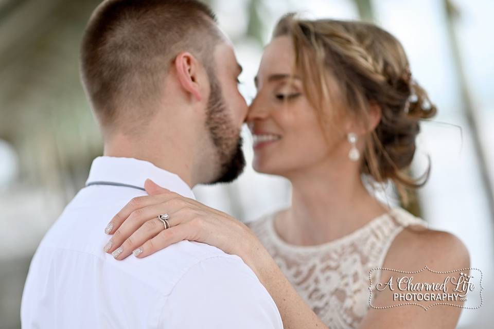 Wedding couple on beach