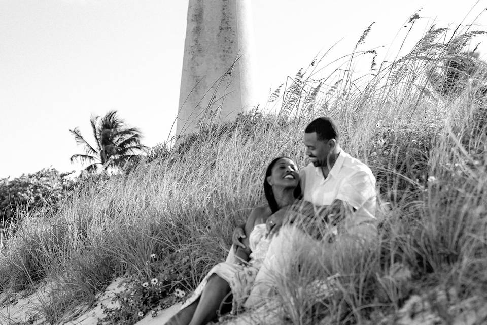 Lighthouse engagement photos