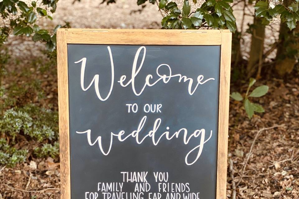 Wedding Welcome Chalk Sign