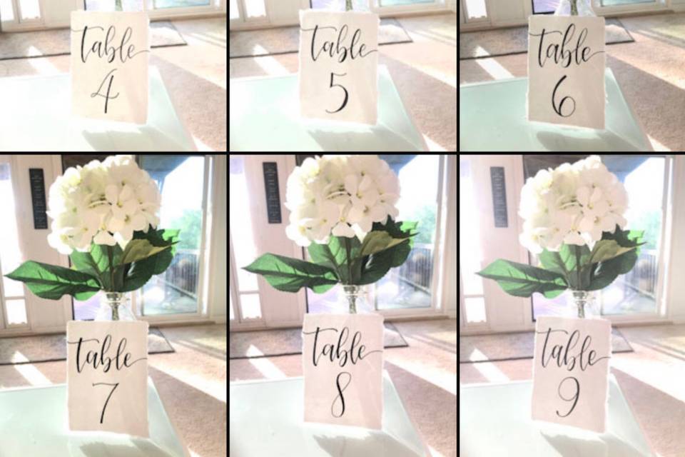 Guest Table Numbers