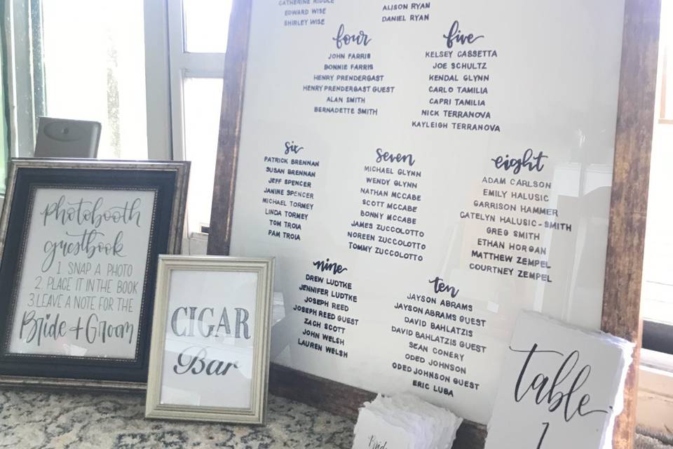 Seating Chart & Decor Signs
