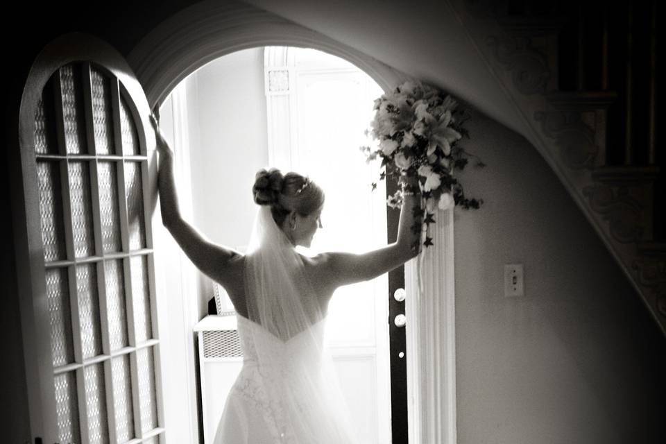 Bride in doorway