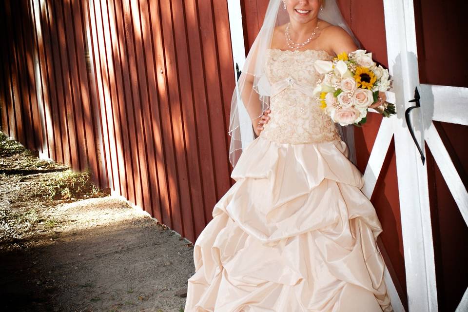 Bride at the barn