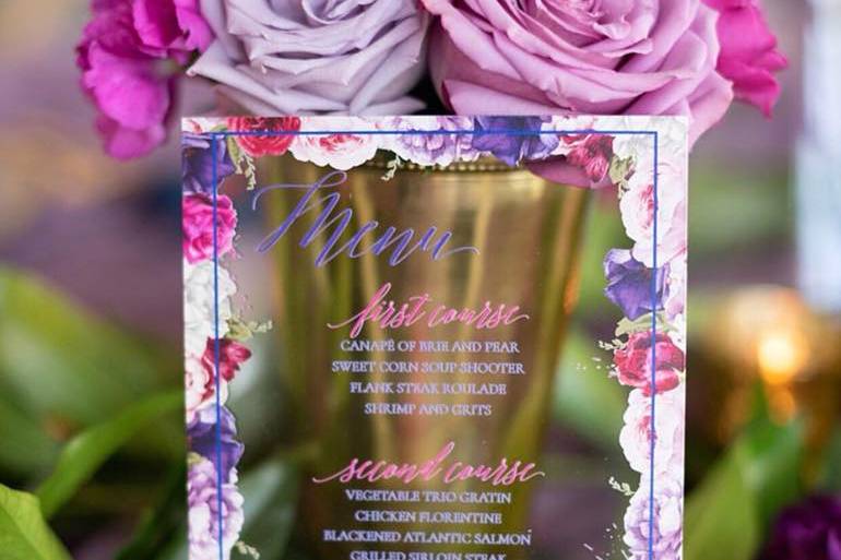 Floral Acrylic Invite