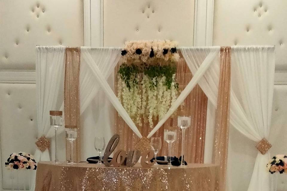 Rose gold Sweetheart Table