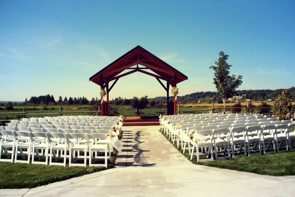 Outdoor wedding setup