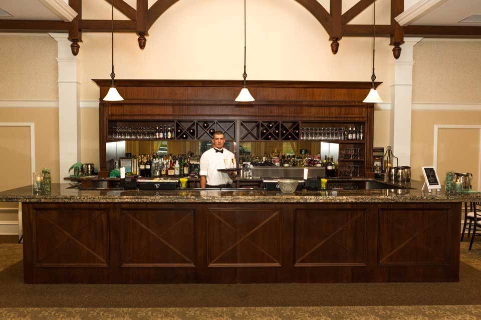 The bar of The Mansion at Bald Hill